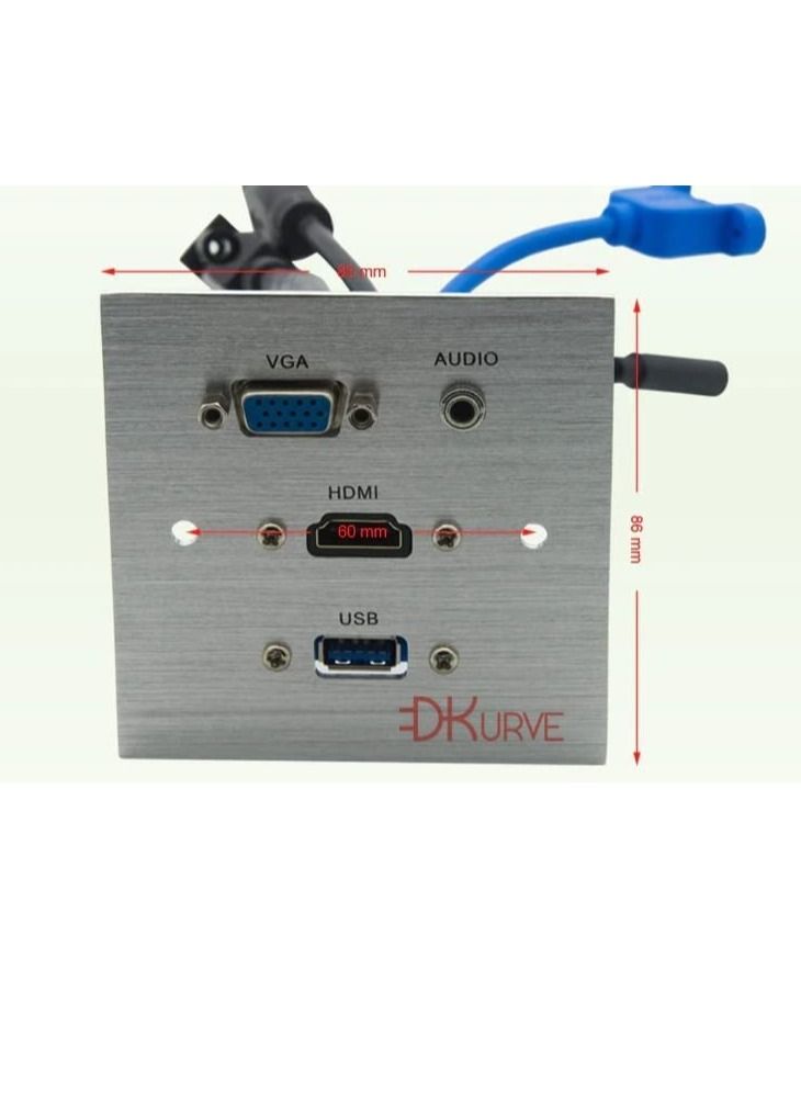 HDMI USB 3.0 Female To Female With Backside 20 CM Length  Cable