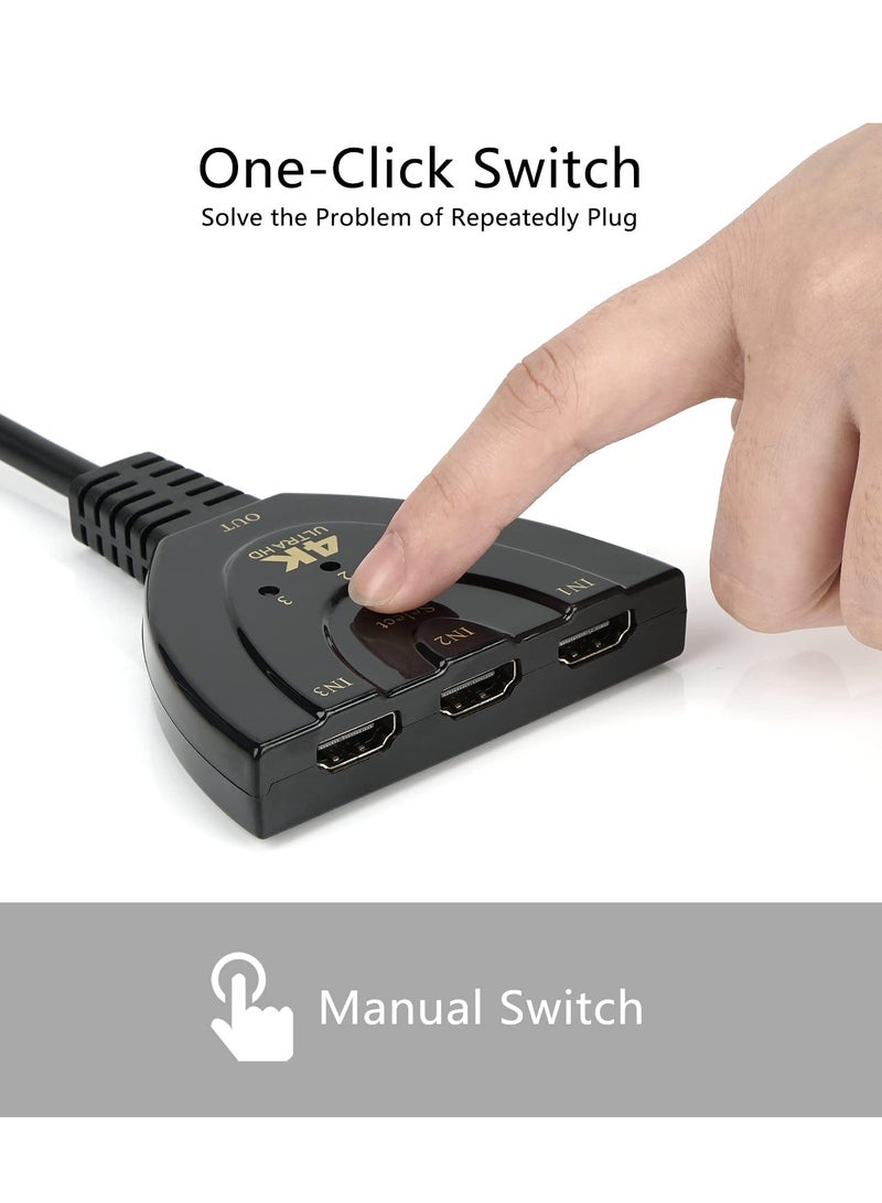 ReignSword HDMI Splitter Home Entertainment with Our 3 in 1 HDMI Selector Switch Box Enjoy 4K Resolution and Hassle-Free Switching