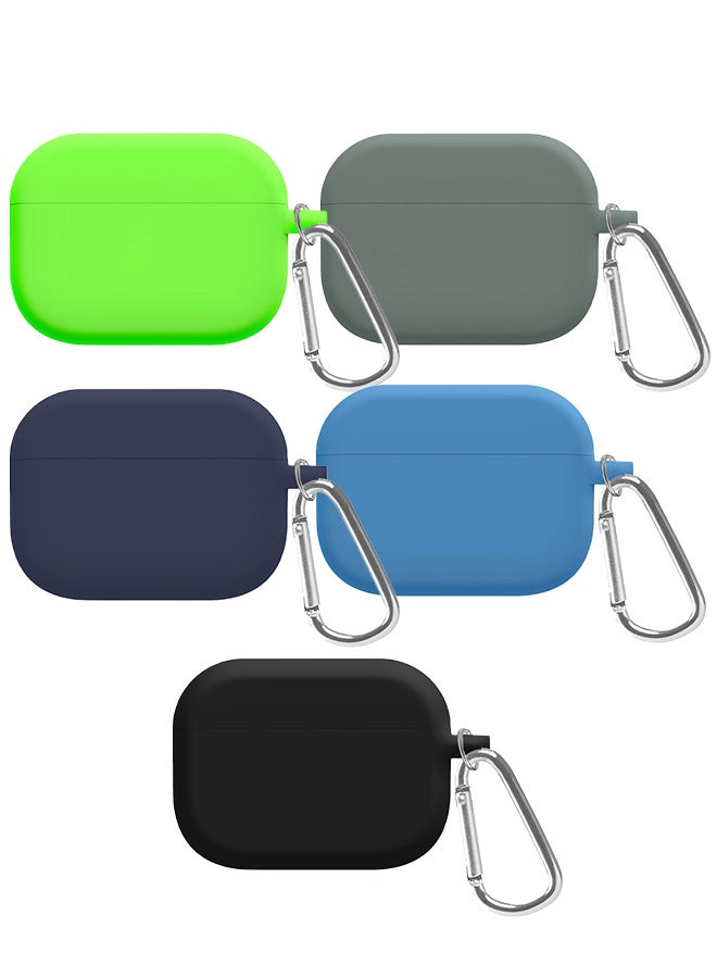 5 Pack Shockproof Case For Airpod Pro Silicone Protective Case Shockproof Case Ultra Slim Cover with Keychain Carabiner Multicolour