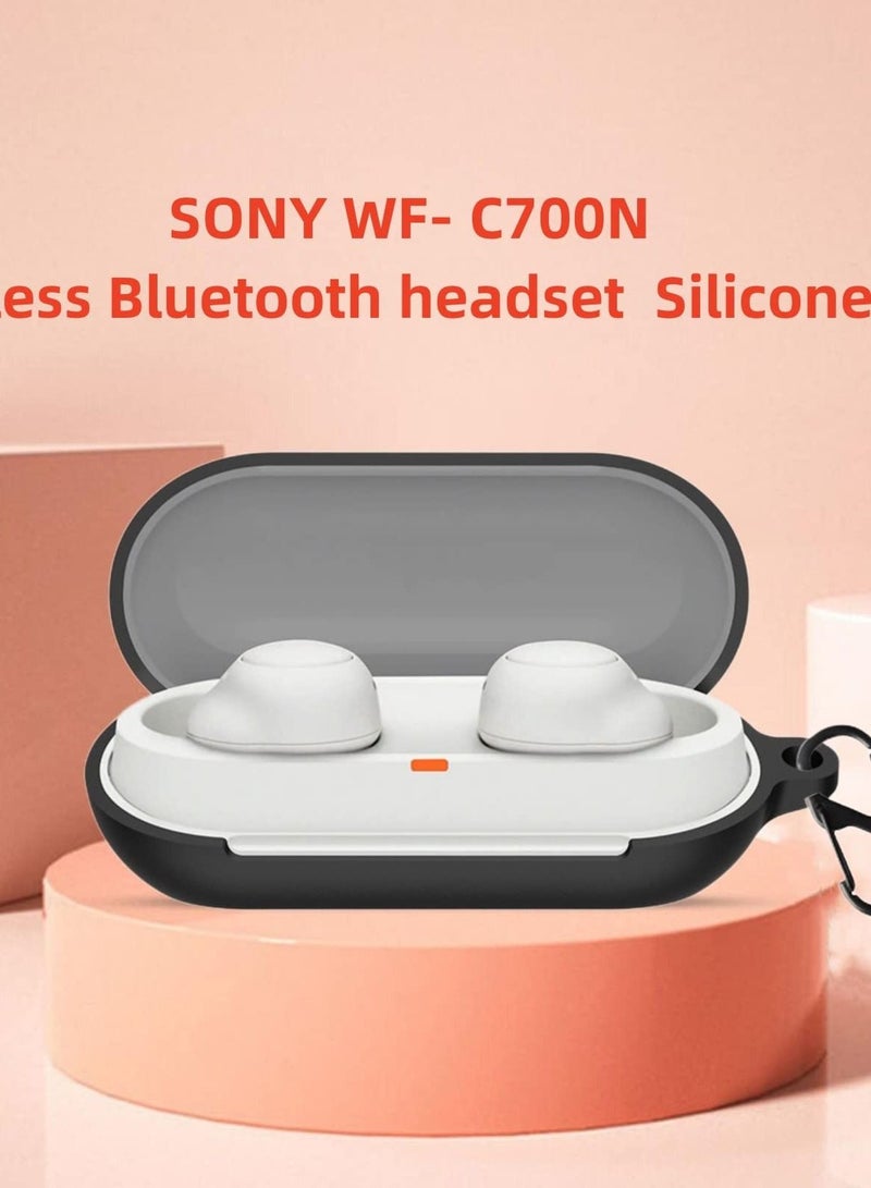 3 Pcs Silicone Case Cover For Sony WF-C700N Wireless Earbuds, Shockproof, Waterproof, Protective Cover With Keychain, Black Blue Red