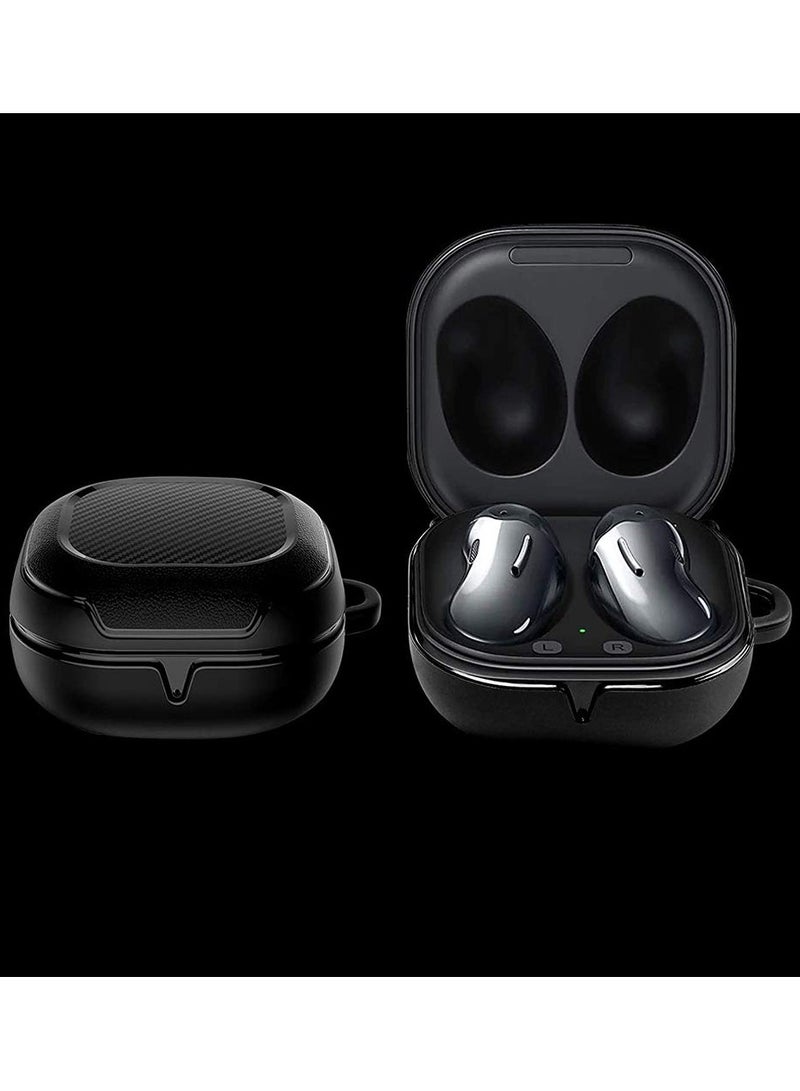 Compatible with Samsung Galaxy Buds Live Case Cover Led Visible Shockproof Full Protective Protector Case for Galaxy Bud Live Galaxy Buds Pro Case Earbuds Headphone Accessories Black