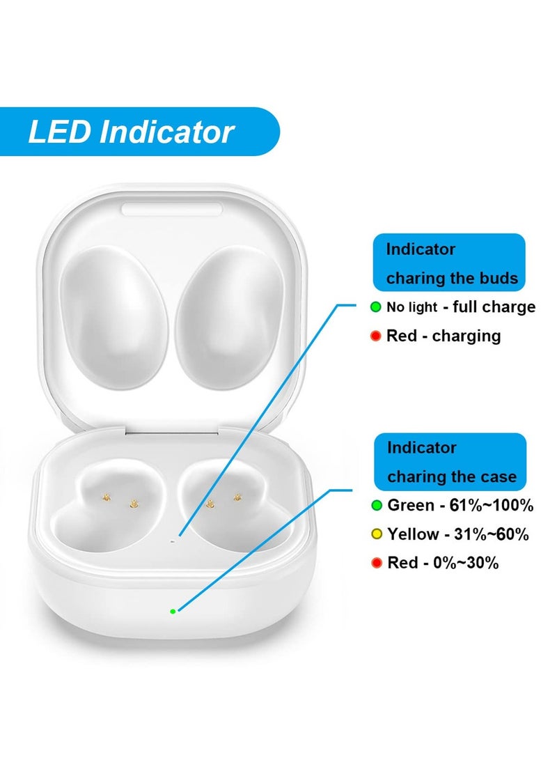 Wired Charging Case for Samsung Galaxy Buds Live (SM-R180), Replacement Charger Case Cover, Charger Dock Station for Galaxy Buds Live Bluetooth Earbuds, White