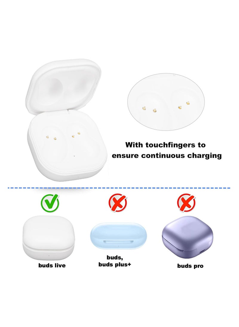 Wired Charging Case for Samsung Galaxy Buds Live (SM-R180), Replacement Charger Case Cover, Charger Dock Station for Galaxy Buds Live Bluetooth Earbuds, White