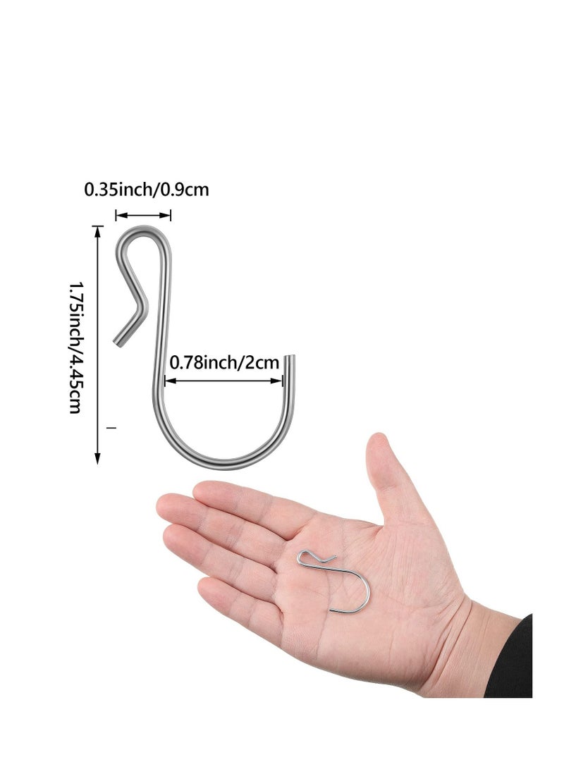 S Shaped Metal Hooks Clip, S Shaped Hooks Stainless Steel Metal Hangers,Not Slip Off, Suitable for Indoor and Outdoor Hanging,  Kitchen Lights, Hanging Hooks for DIY Crafts(100 Pieces) Silver