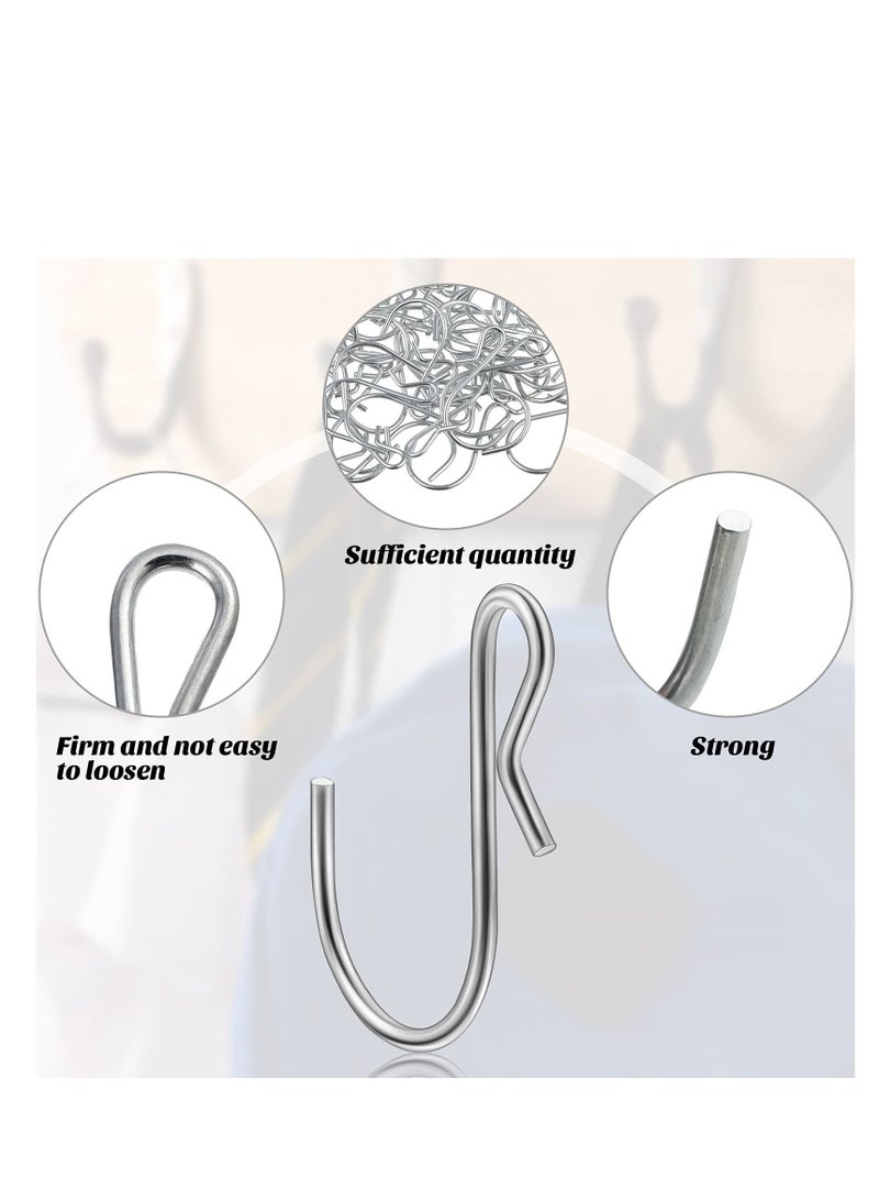 S Shaped Metal Hooks Clip, S Shaped Hooks Stainless Steel Metal Hangers,Not Slip Off, Suitable for Indoor and Outdoor Hanging,  Kitchen Lights, Hanging Hooks for DIY Crafts(100 Pieces) Silver