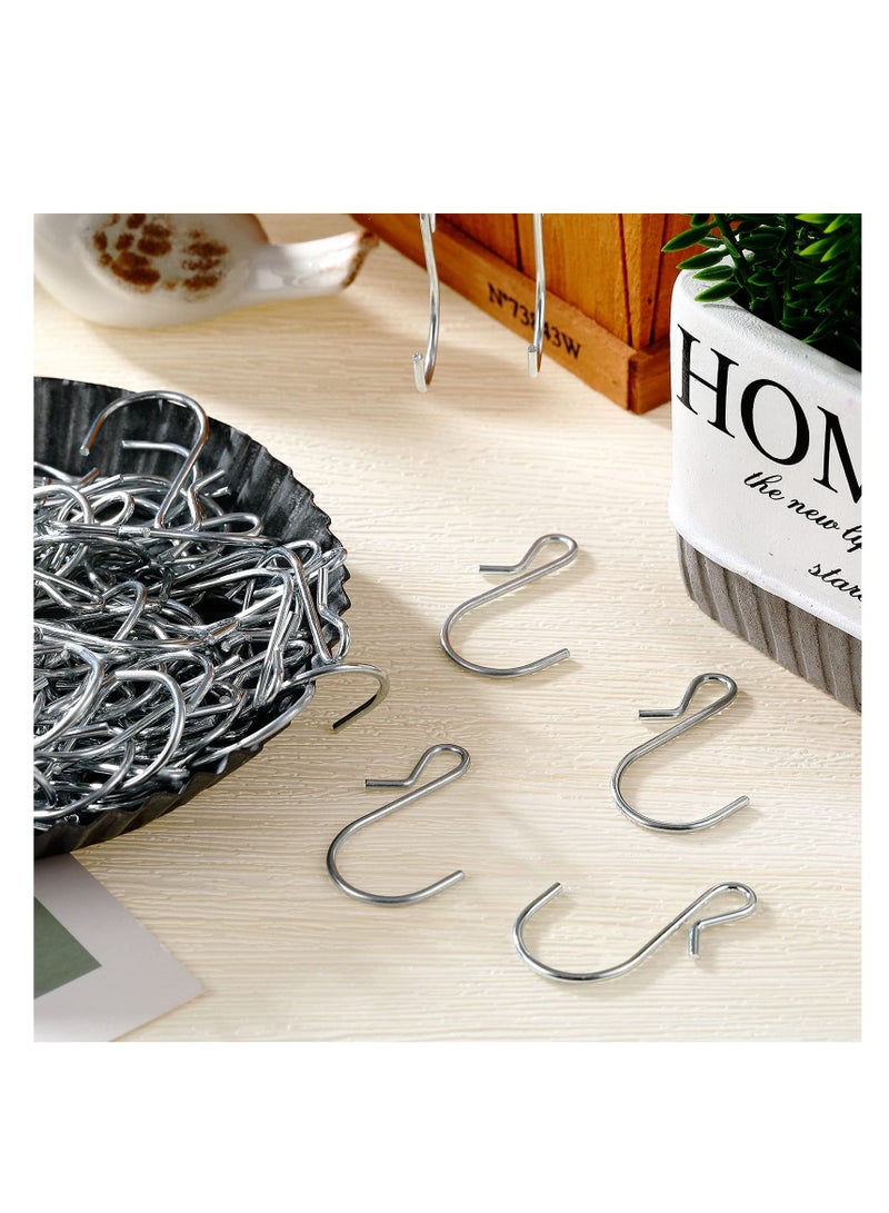 S Shaped Metal Hooks Clip, S Shaped Hooks Stainless Steel Metal Hangers,Not Slip Off, Suitable for Indoor and Outdoor Hanging,  Kitchen Lights, Hanging Hooks for DIY Crafts(100 Pieces) Silver