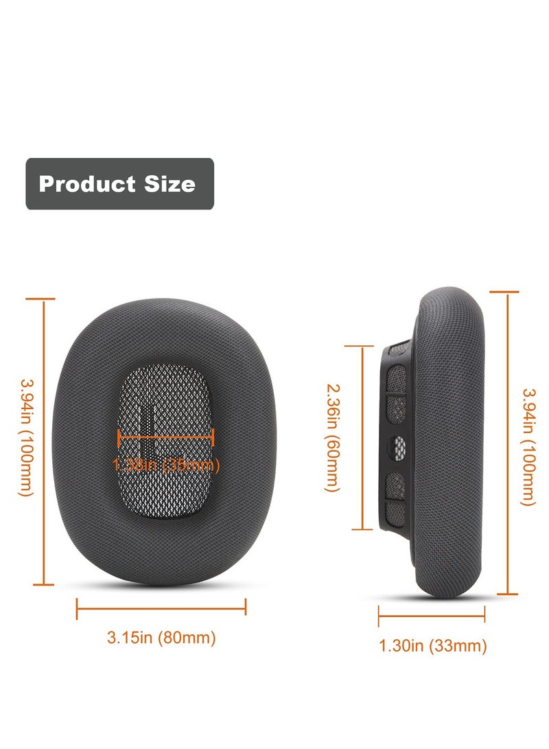 Ear Pads for AirPods Max Earmuffs, Headband Ear Cups Replacement Sponge Cover Cloth Ear Cushion Cover Magnetic Headphone Accessories with Knitted Mesh, Memory Foam, Green