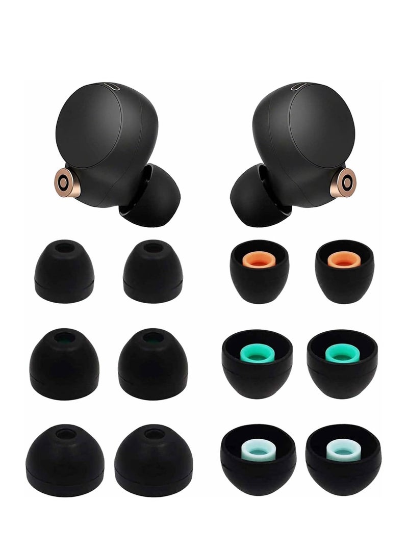 Replacement Ear Tips Buds for WF-1000XM4 / WF-1000XM3 / WF-C500, Flexible Soft Silicone Rubber Skin Eartips Earbuds S/M/L 6 Pairs