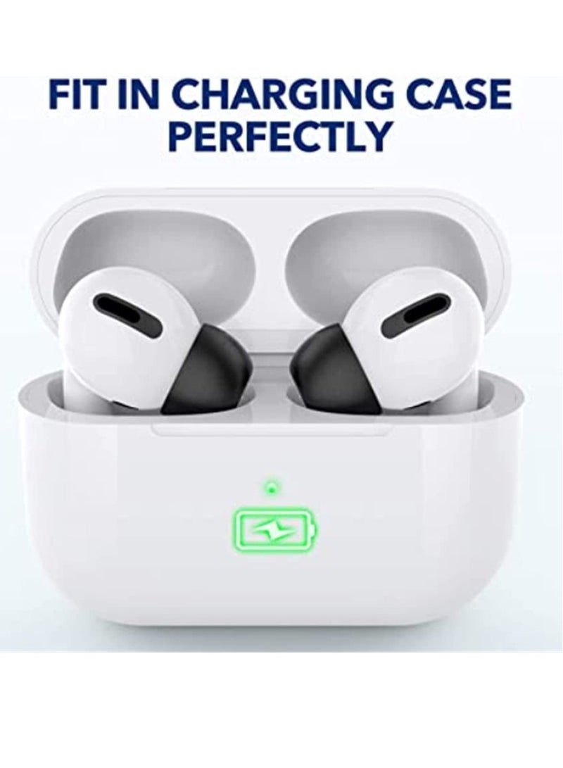 Ear Tips Replacement Memory Foam Tips Compatible for Airpods Pro, Fit in The Charging Case, Anti-Slip Reducing Noise in-Ear Eartips, Black Ear Buds with Portable Storage Box 6 Pairs