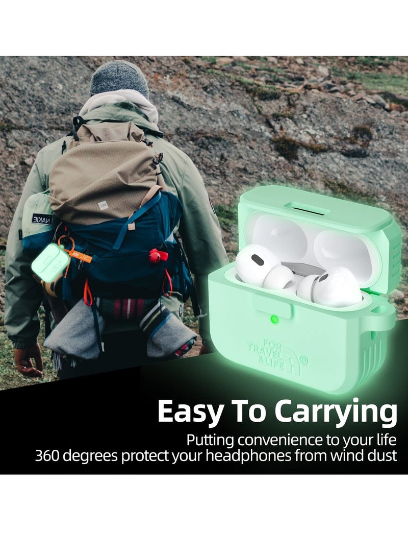 Headphone Protective Cover, Compatible with AirPods Pro 2nd/1st Generation Case Cover, Rugged Military Grade Protective Cover, with Apple AirPods Pro 2022/2019 Charging Case (Nightglow Clear)