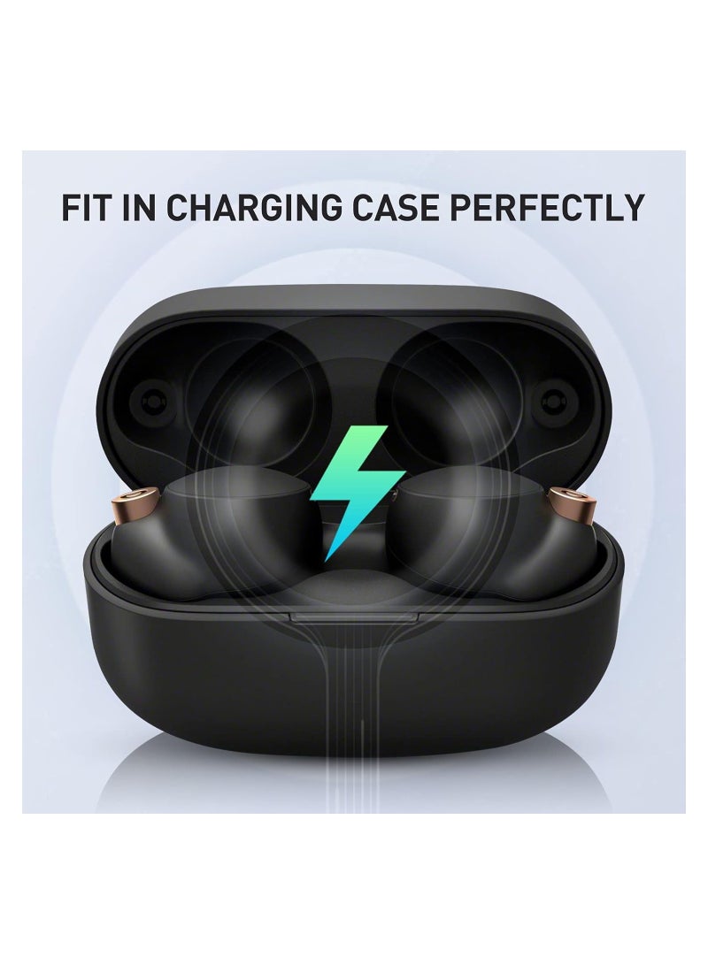 Memory Foam Tips for Sony WF-1000XM4 / WF-1000XM3, Anti-Slip Replacement Ear Tips for Sony True Wireless Earphones, Fit in The Charging Case, Perfect Noise Cancellation, 3 Pairs (Assorted Size, Black)