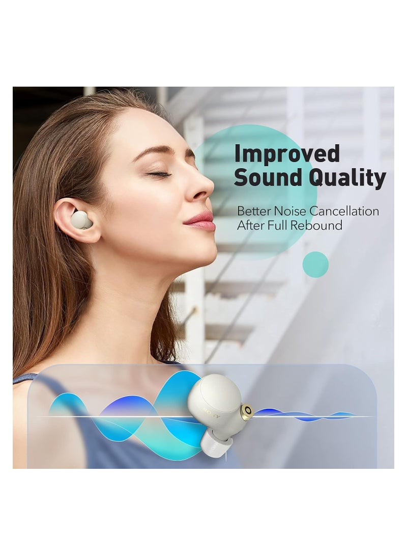 Memory Foam Tips for Sony WF-1000XM4 / WF-1000XM3, Anti-Slip Replacement Ear Tips for Sony True Wireless Earphones, Fit in The Charging Case, Perfect Noise...