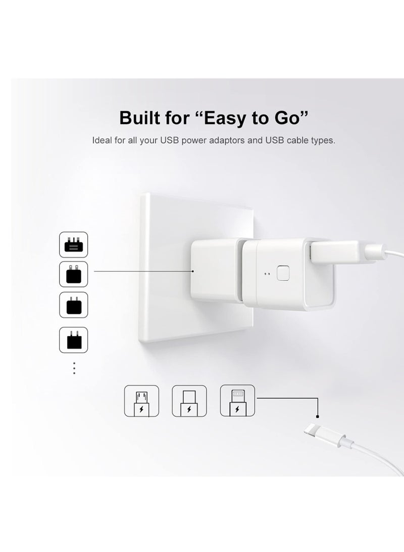 Tuya Micro DC 5V USB Smart WiFi Adaptor for USB Devices,DIY Smart Home Wireless USB Adaptor,APP Remote Control,Compatible with Alexa and Google Home for Voice Control, White