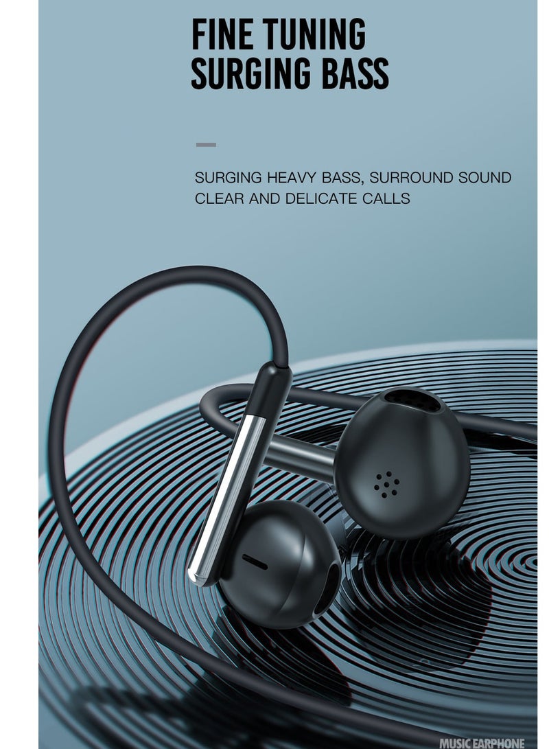 INET Wired Music Earphones With Control Button And Microphone 1.2M - Black