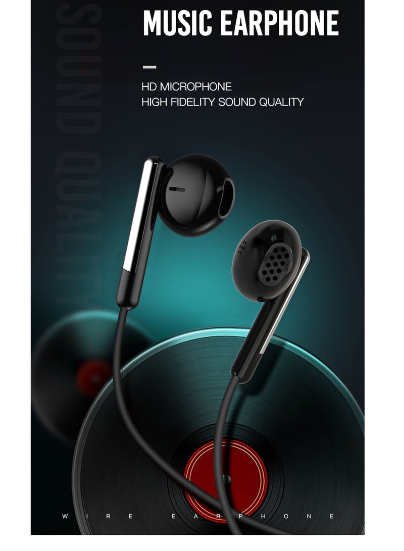 INET Wired Music Earphones With Control Button And Microphone 1.2M - Black