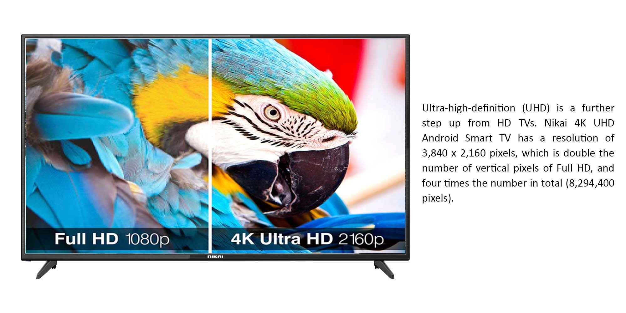 50 Inch 4K UHD Smart LED TV | Android OS | Built-In Wi-Fi & DLNA | Smart Apps including Twitter, Facebook, and Skype | 2 HDMI 3 USB | Quad-Core Processor - UHD5010SLED Black