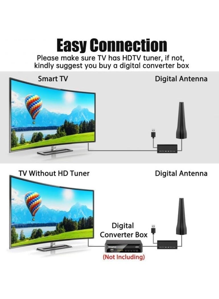 Digital TV Antenna for Smart tv, Outdoor/Indoor HD Antenna Smart TV Antenna  4K 1080p Antenna para TV Digital Antenna Booster 560+ Miles Range TV Antenna with Next-Gen Big Smart New Chip