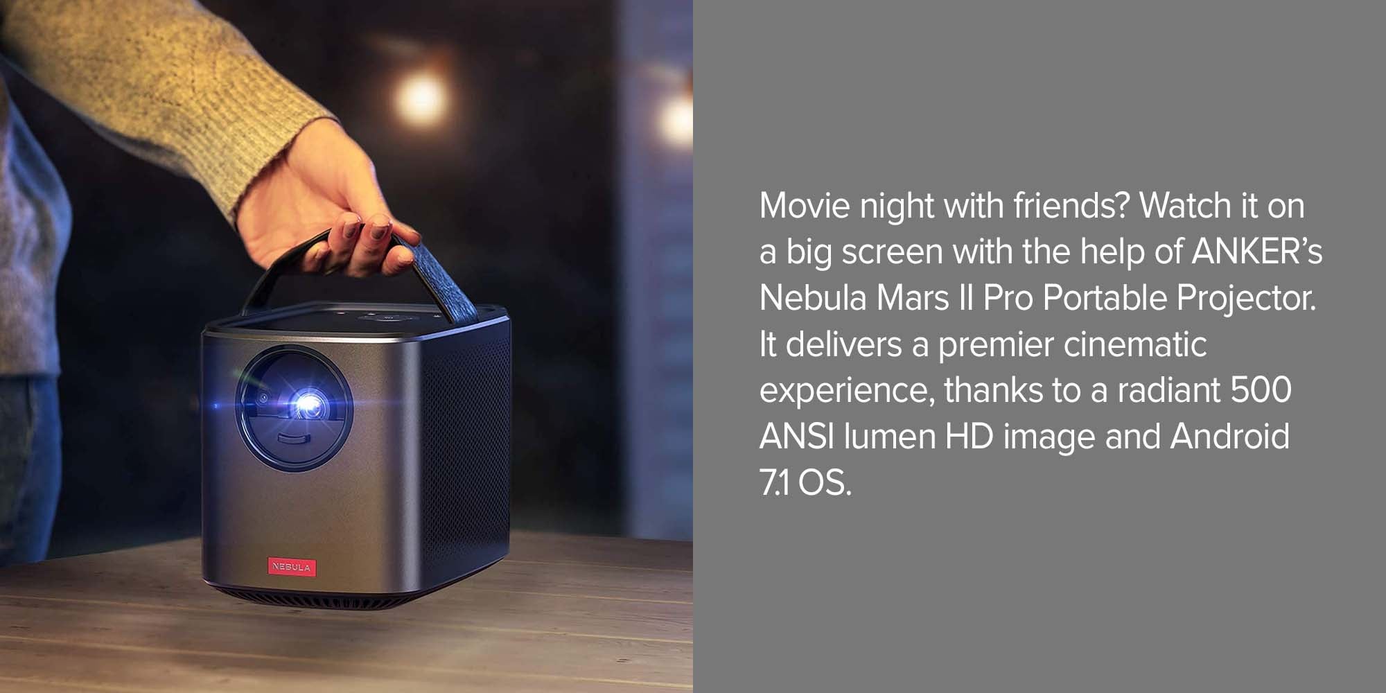 Nebula Mars II Pro Portable Cinema Projector HD Picture, Vivid Image D2323211 Black