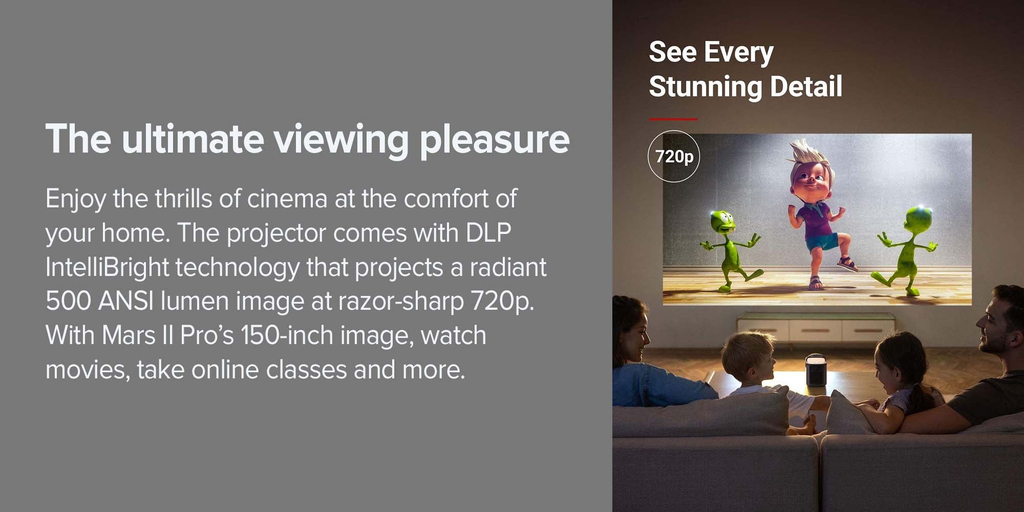 Nebula Mars II Pro Portable Cinema Projector HD Picture, Vivid Image D2323211 Black
