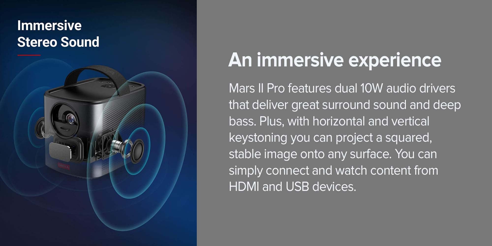 Nebula Mars II Pro Portable Cinema Projector HD Picture, Vivid Image D2323211 Black