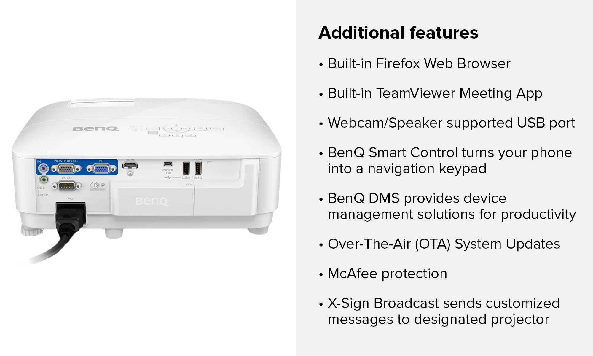 EH600 Wireless Android-based Smart Projector for Business | 3500lm, 1080P EH600 White