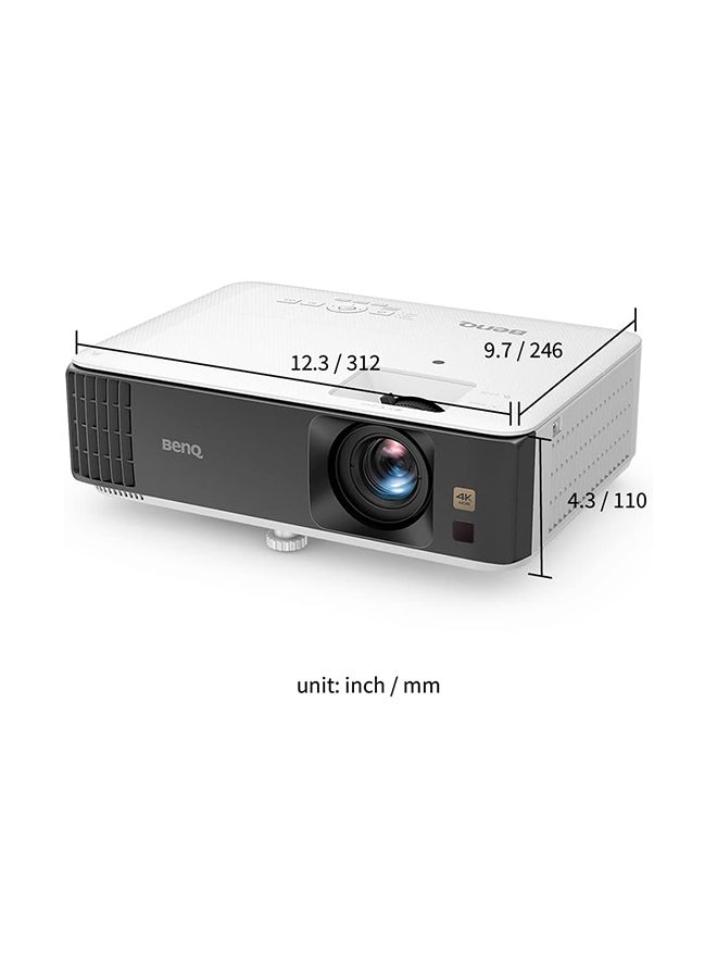 TK700 UHD HDR 4K Projector, 3200 Lumens Console Gaming Projector, 5W Speakers Home Theatre, 60Hz/16.7 ms @ 4K And 240Hz/4ms @ Full HD Input Lag For Games, Home Cinema And Sports, Projector 4K TK700 White & Brown