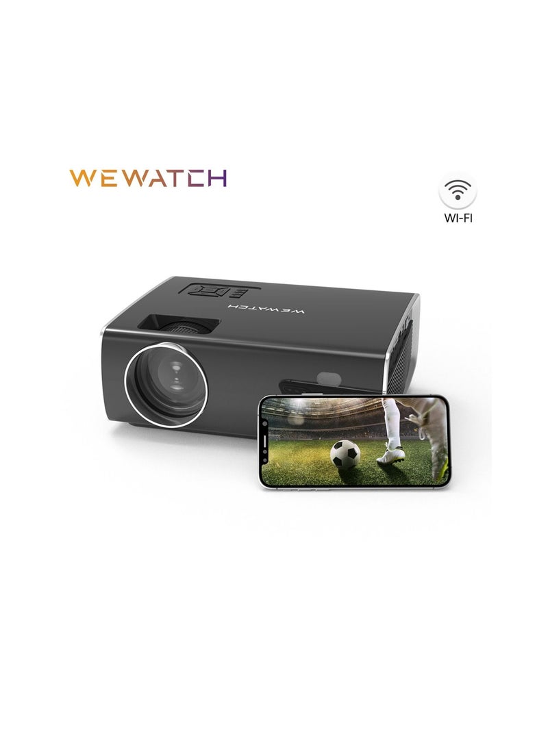 WEWATCH V56 Native 1080P Full HD Movie Projector WiFi Bluetooth Built in Speaker Video Projector Home Cinema With Tripod Screen