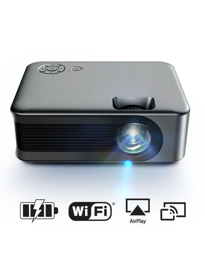 1080p high-definition projector, durable Portable Mini Projector, wireless same-screen video projector for home and office, Same screen model [Mobile phone with same screen without battery]