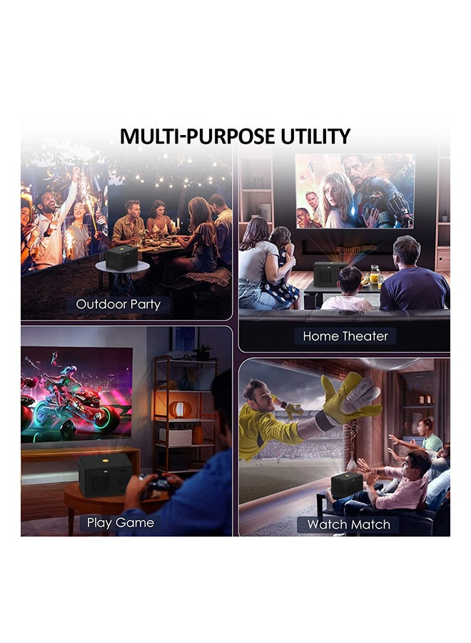 WiFi Portable Projector 150 ANSI Lumens Portable Outdoor Movie Projector with 200