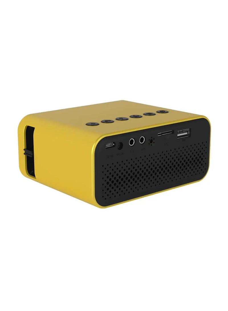 Mini Projector YT500 Smart Projector Full HD 1920X1080P Video Projector Portable Projector Compatible With Android/iOS/Windows/TV/HDMI/USB Mobile Projector Remote Control Built-In Speaker Yellow