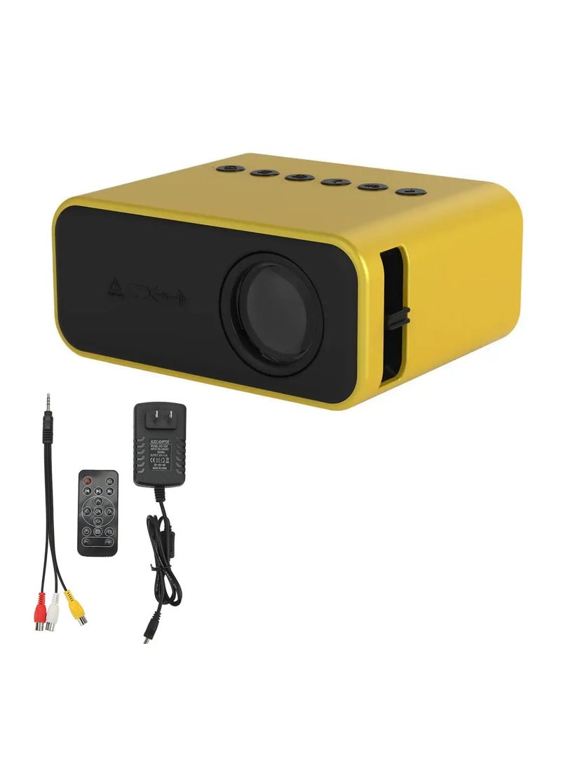 Mini Projector YT500 Smart Projector Full HD 1920X1080P Video Projector Portable Projector Compatible With Android/iOS/Windows/TV/HDMI/USB Mobile Projector Remote Control Built-In Speaker Yellow