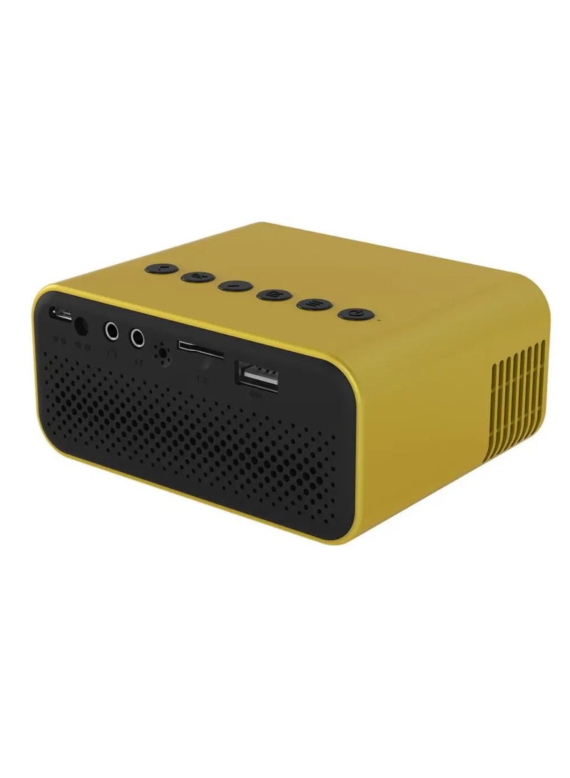 Mini Projector YT500 Smart Projector Full HD 1920X1080P Video Projector Portable Projector Compatible With Android/iOS/Windows/TV/HDMI/USB Mobile Projector Remote Control Built-In Speaker Yellow