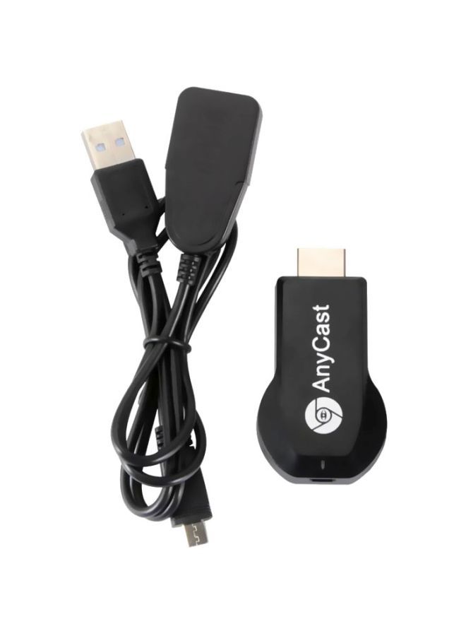 WiFi Display Dongle Reciever With 2-In-1 Cable Black/Silver