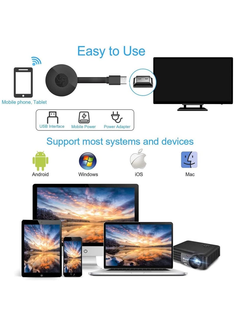 Wireless HDMI WiFi Display Dongle Adapter HDMI Wireless Video 4K Screen Sharing Adapter Full HD 1080P WiFi Screen Mirroring Adapter Casting Screen to HDTV/Projector/Monitor Low Latency