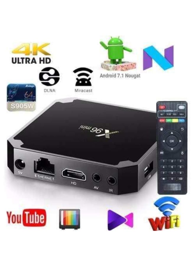 Android 4K UHD TV Box With Remote B07N6PFMP1 Black