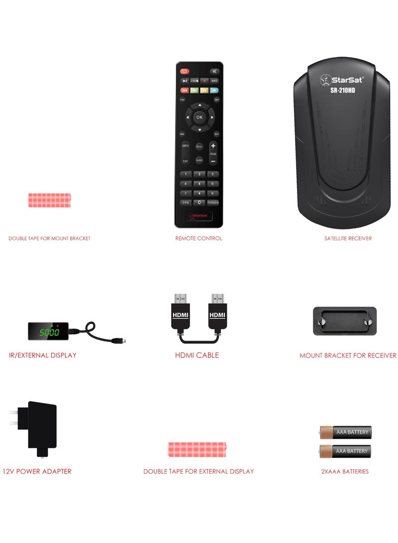 SR-210HD DVB-S/DVB-S2 Satellite Receiver Black