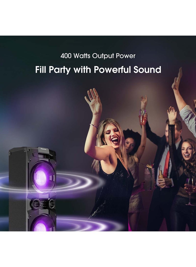 Party Speaker With 400 Watts Output Power & 200 Watts Built-In Woofer HP130 Black