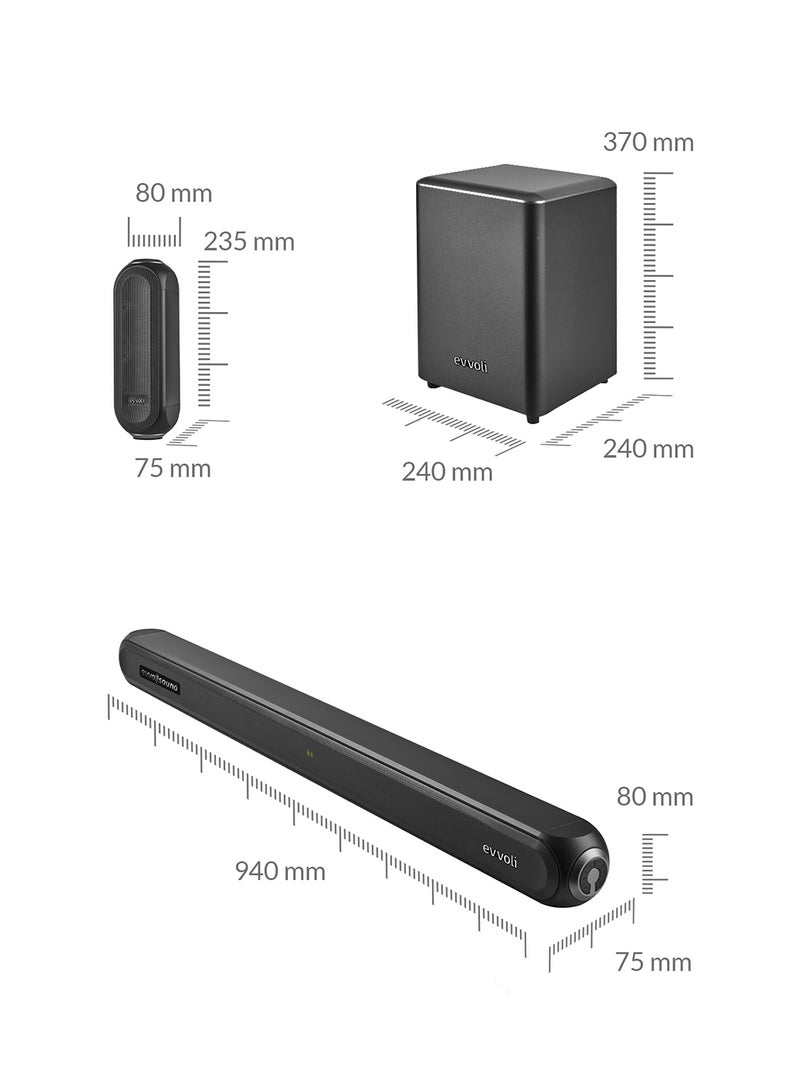 5.1ch Home Theatre With Dolby Digital Technology, Bluetooth, LED Display HT461B Black