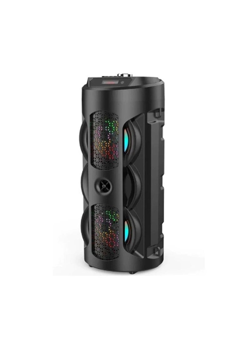 Portable ZQS-4243 Multimedia Wireless Speaker with Bluetooth Remote Control USB TF FM Aux Control LED Lighting Luminous Effect