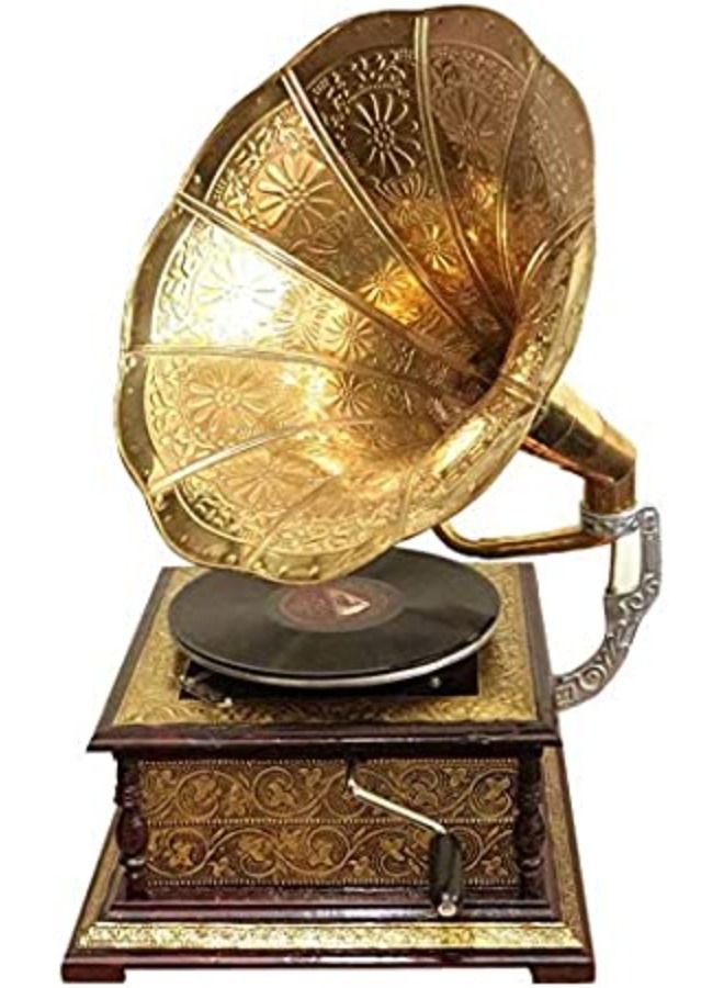 Gramophone player record player Working Gramophone Recorder Player Phonograph Gold Craved Gramophone