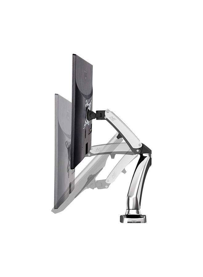 Monitor Arms Fully Adjustable With Desk Mount Stand For 22 - 35 Inch Screens Sliver