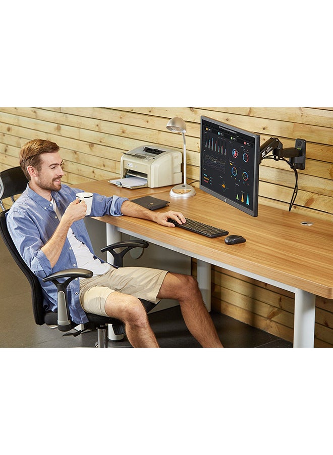 Full-Motion TV Wall Mount With Gas Spring For 24 - 35 Inch Monitors Black