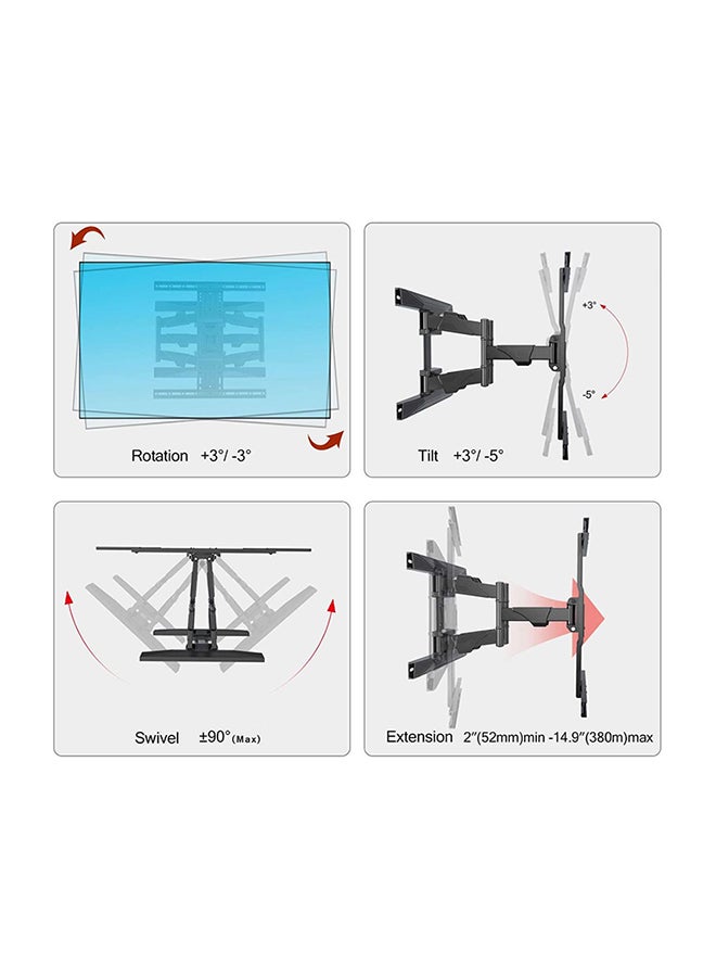 Full Motion TV Wall Mount For 45-75 Inch Screens Black
