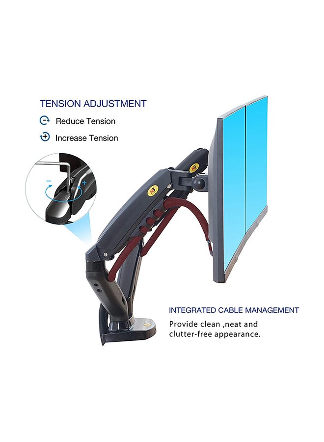 NB North Bayou Dual Monitor Desk Mount Stand Full Motion Swivel Computer Monitor Arm for Two Screens 17-27 Inch with 4.4~19.8lbs Load Capacity for Each Display F160 Black