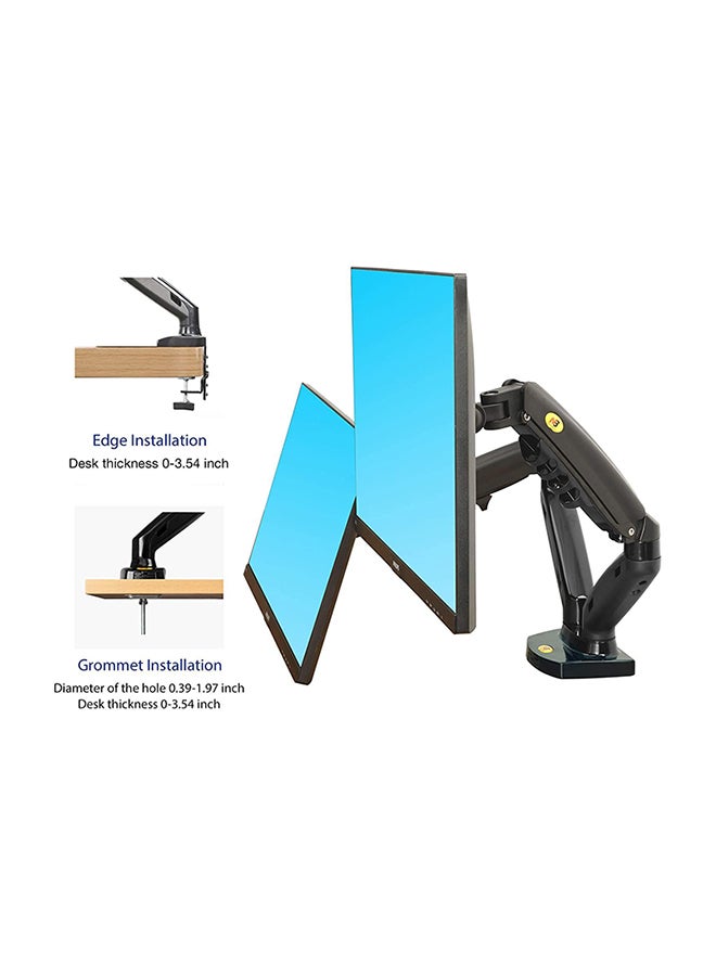NB North Bayou Dual Monitor Desk Mount Stand Full Motion Swivel Computer Monitor Arm for Two Screens 17-27 Inch with 4.4~19.8lbs Load Capacity for Each Display F160 Black