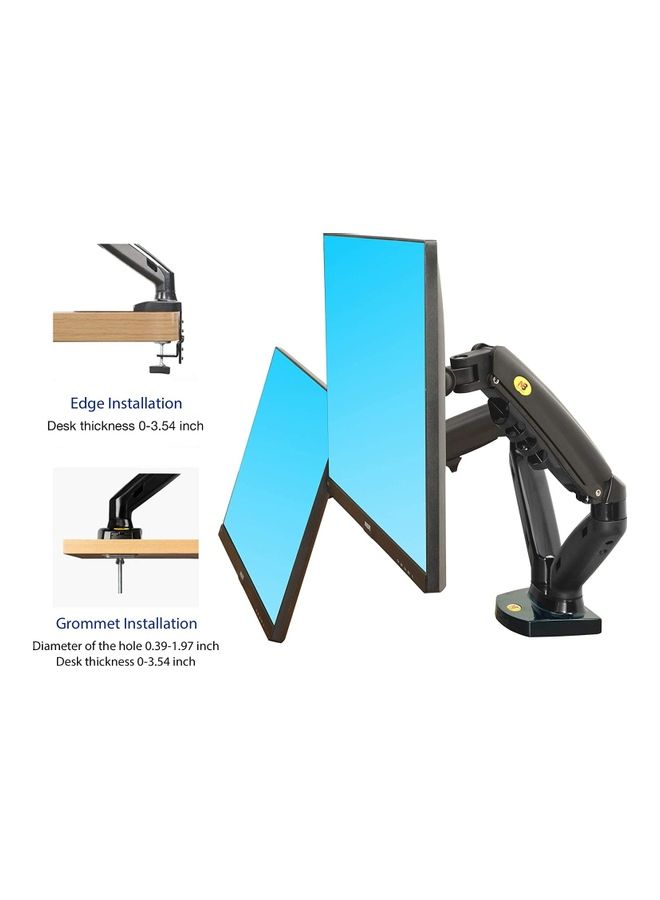 Dual Monitor Desk Mount Stand Full Motion Swivel Computer Monitor Arm for Two Screens 17-27 Inch with 4.4~19.8lbs Load Capacity for Each Display F160 black