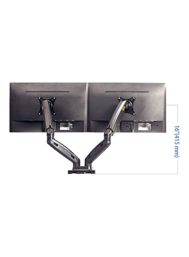 Dual Monitor Desk Mount Stand Full Motion Swivel Computer Monitor Arm for Two Screens 17-27 Inch with 4.4~19.8lbs Load Capacity for Each Display F160 black