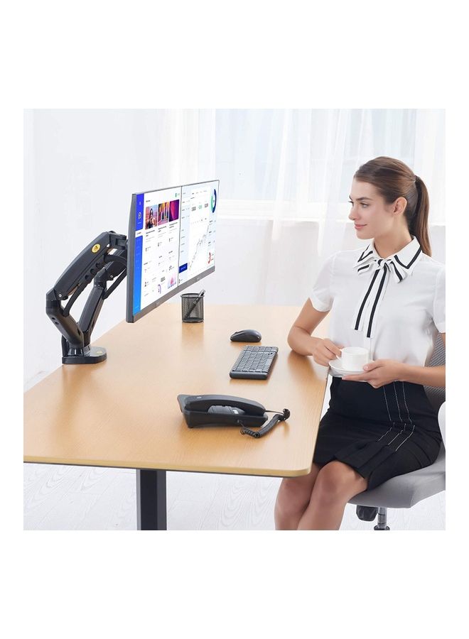 Dual Monitor Desk Mount Stand Full Motion Swivel Computer Monitor Arm for Two Screens 17-27 Inch with 4.4~19.8lbs Load Capacity for Each Display F160 black
