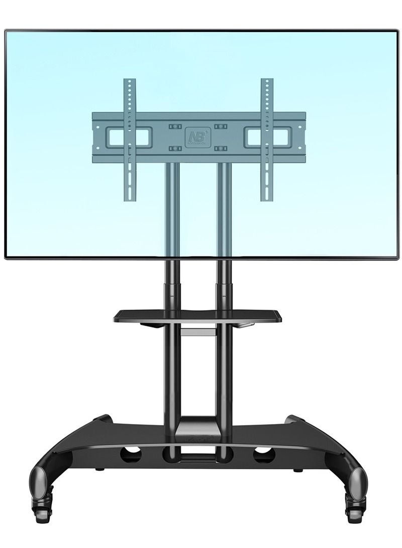 Mobile/Floor TV Stand Rolling Cart with Lockable Wheels For 32-70 Inch TVs Black