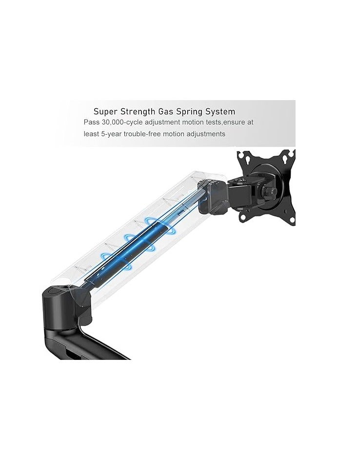Computer Monitor Desk Mount Stand with Gas Spring Arm Adjustable Height Tilt Angle